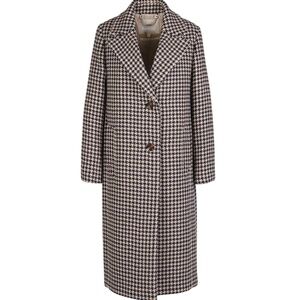 Barbour Women's Houndstooth Angelina Wool Coat Size 8